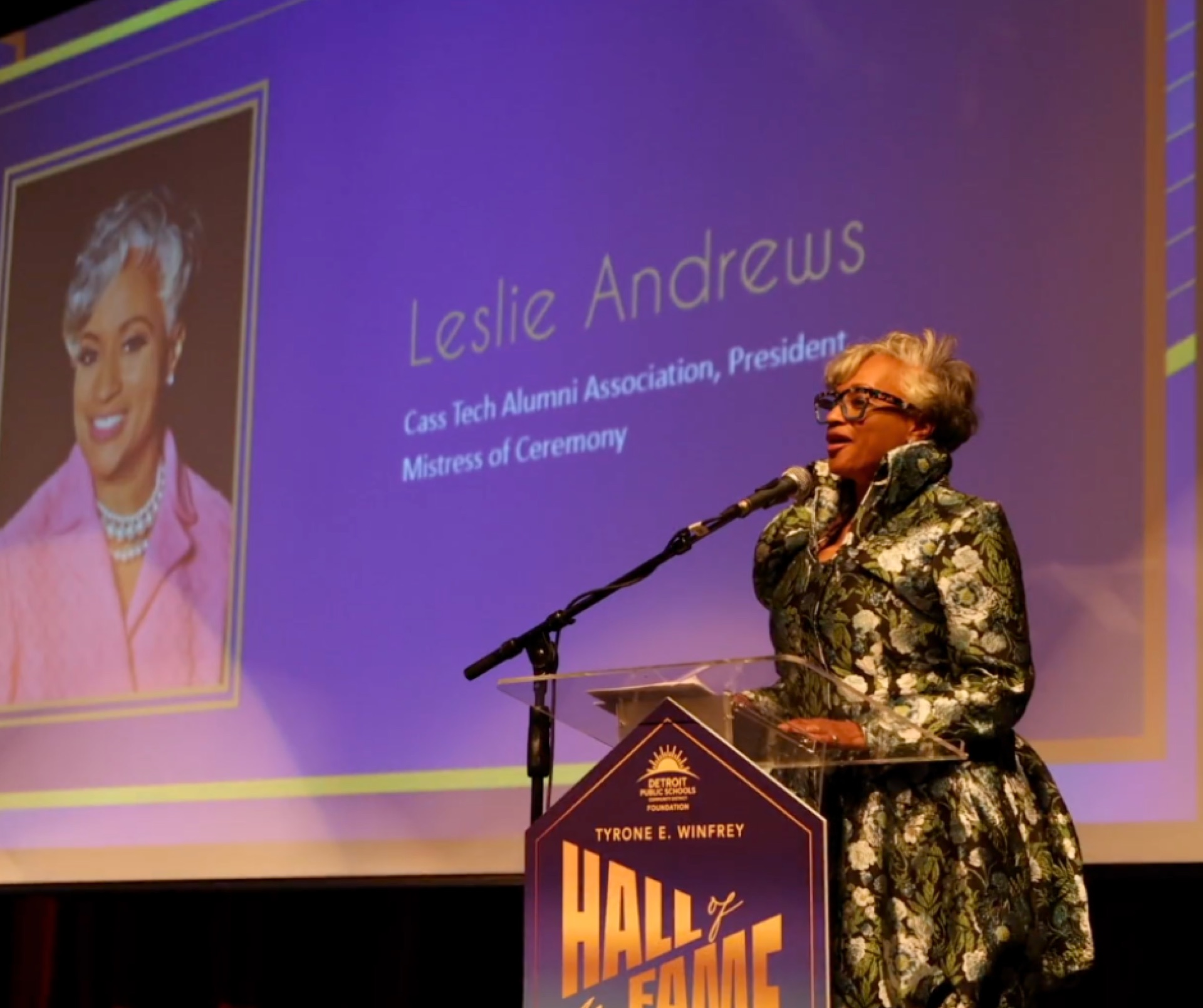 Hall of Fame Alumni Gala speaker presentation